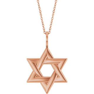 14K Rose Star of David 16-18" Necklace