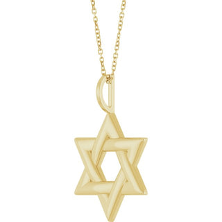 14K Yellow Star of David 16-18" Necklace