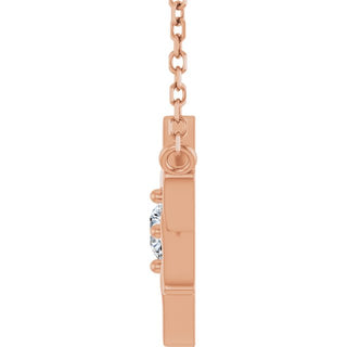14K Rose 1/10 CT Lab-Grown Diamond Star of David 18" Necklace 
