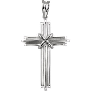 14K White 36.75x24.5 mm Cross Pendant