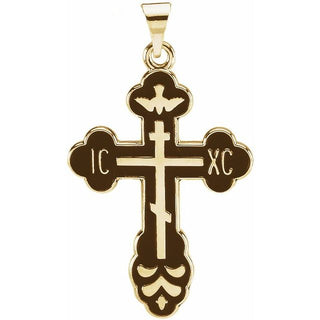14K Yellow Saint Xena Cross Pendant