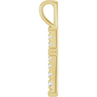 14K Yellow 1/6 CTW Lab-Grown Diamond Cross Pendant 