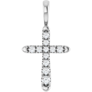 Platinum 1/6 CTW Lab-Grown Diamond Cross Pendant 