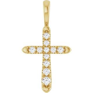 14K Yellow 1/6 CTW Lab-Grown Diamond Cross Pendant 