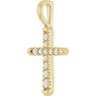 14K Yellow 1/6 CTW Lab-Grown Diamond Cross Pendant 