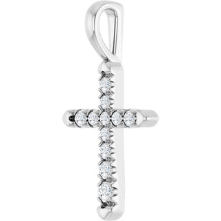 Platinum 1/6 CTW Natural Diamond Cross Pendant 
