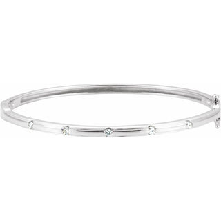 14K White 1/4 CTW Lab-Grown Diamond Bangle 6" Bracelet