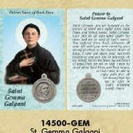 25-Pack - Healing Saints Prayer Card with Pendant - Saint Gemma Galgani- Patron Saint of Back Pain
