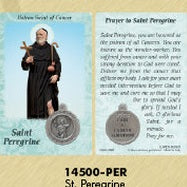 25-Pack - Healing Saints Prayer Card with Pendant - Saint Peregrine - Patron Saint of Cancer
