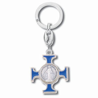 Mirac Maltese Cross Key Ring Blue 3-Pack