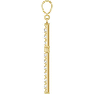 14K Yellow 3/4 CTW Natural Diamond French-Set Cross Pendant 
