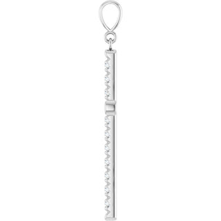 Sterling Silver 1 CTW Natural Diamond French-Set Cross Pendant 