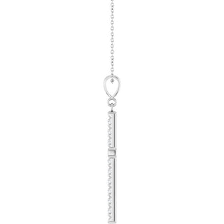Platinum 3/4 CTW Natural Diamond French-Set Cross 16-18" Necklace