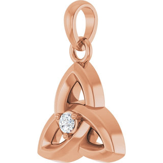 14K Rose .03 CT Lab-Grown Diamond Celtic-Inspired Pendant