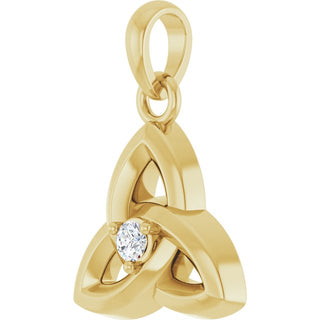 14K Yellow .03 CT Natural Diamond Celtic-Inspired Pendant