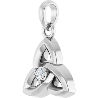 Platinum .03 CT Natural Diamond Celtic-Inspired Pendant
