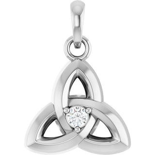 Platinum .03 CT Lab-Grown Diamond Celtic-Inspired Pendant