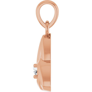 14K Rose .03 CT Lab-Grown Diamond Celtic-Inspired Pendant