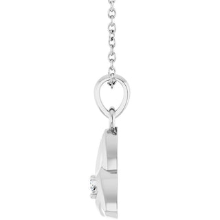 14K White .03 CT Natural Diamond Celtic-Inspired 16-18" Necklace