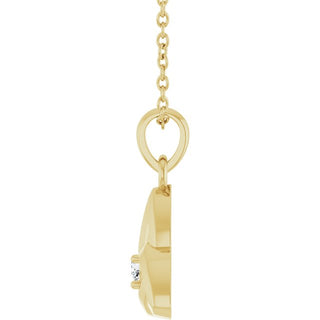14K Yellow .03 CT Lab-Grown Diamond Celtic-Inspired 16-18" Necklace