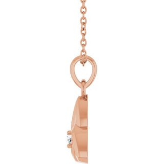 14K Rose .03 CT Lab-Grown Diamond Celtic-Inspired 16-18" Necklace