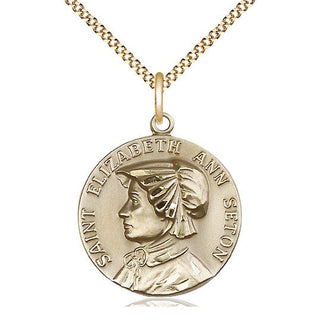 14kt Gold Filled Saint Elizabeth Ann Seton Medal Catholic Jewelry