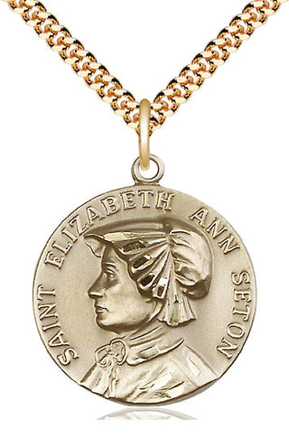 14kt Gold Filled Saint Elizabeth Ann Seton Medal Catholic Jewelry