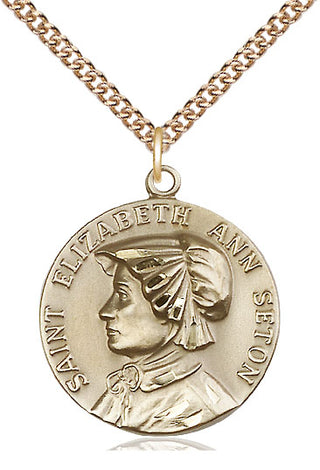14kt Gold Filled Saint Elizabeth Ann Seton Medal Catholic Jewelry