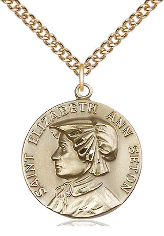 14kt Gold Filled Saint Elizabeth Ann Seton Medal Catholic Jewelry