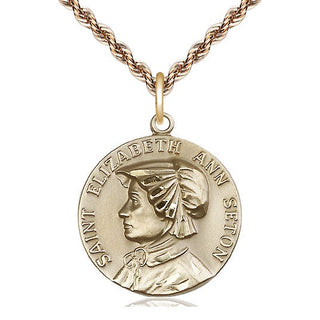 14kt Gold Filled Saint Elizabeth Ann Seton Medal Catholic Jewelry