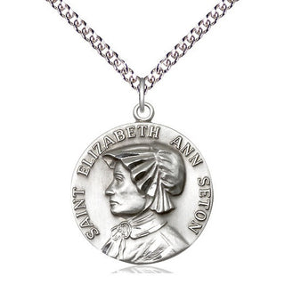 Sterling Silver Saint Elizabeth Ann Seton Medal Catholic Jewelry