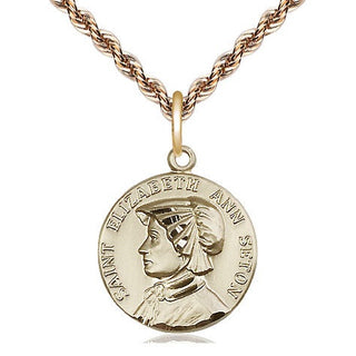 14kt Gold Filled Saint Elizabeth Ann Seton Medal Religious Jewelry