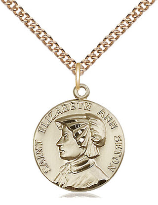 14kt Gold Saint Elizabeth Ann Seton Medal