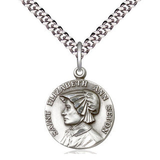 Pewter Saint Elizabeth Ann Seton Medal Religious Jewelry