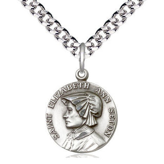 Pewter Saint Elizabeth Ann Seton Medal Religious Jewelry