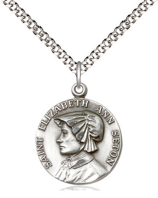 Sterling Silver Saint Elizabeth Ann Seton Medal Religious Jewelry