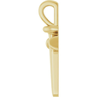 14K Yellow Nail Cross Pendant