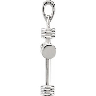 14K White 24.25x15 mm Cross Pendant