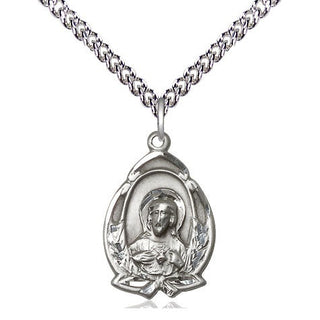 Sterling Silver Scapular Medal Religious Jewelry