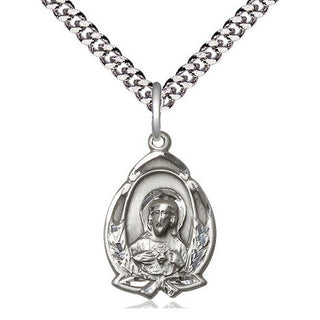 Sterling Silver Scapular Medal Religious Jewelry