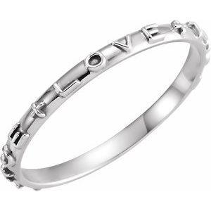 14K White Gold True Love Chastity Ring