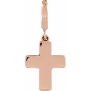 14K Rose Cross Charm/Pendant