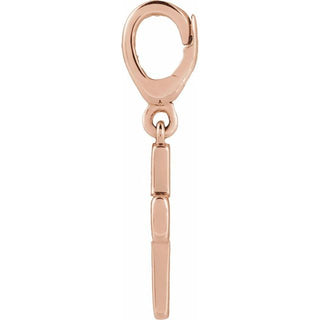 14K Rose Cross Charm/Pendant