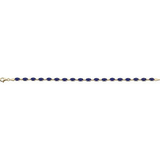 14K Yellow Lab-Grown Blue Sapphire 7.25" Bracelet