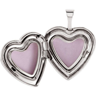 Sterling Silver 20.7x15.7 mm Cross Heart Locket 