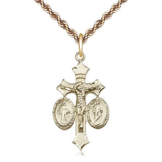 14kt Gold Filled Jesus, Mary & Joseph Medal Catholic Jewelry