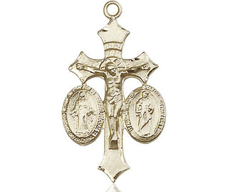 14kt Gold Jesus, Mary & Joseph Medal