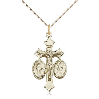 14kt Gold Jesus, Mary & Joseph Medal