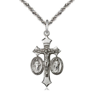 Sterling Silver Jesus, Mary & Joseph Medal Catholic Jewelry