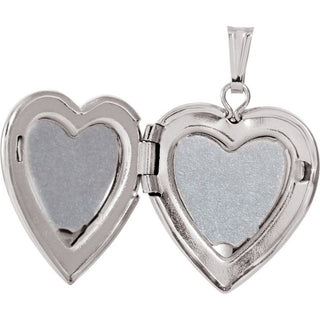 Sterling Silver  .01 CTW Natural Diamond 15 mm Heart Locket